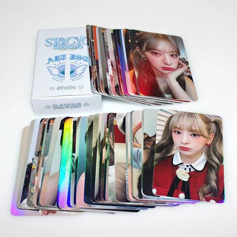 بطاقات الصور STAYC 50 قطعة من بطاقات الصور الليزرية STAYC Kpop Kep1er Holo Effect بطاقات الألبوم هدية لمحبي بطاقات جمع الابنة in Saudi Arabia
