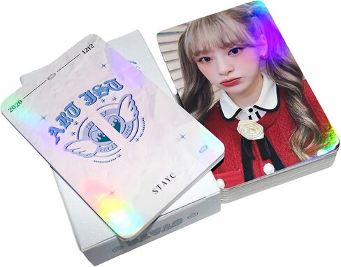 بطاقات الصور STAYC 50 قطعة من بطاقات الصور الليزرية STAYC Kpop Kep1er Holo Effect بطاقات الألبوم هدية لمحبي بطاقات جمع الابنة in Saudi Arabia