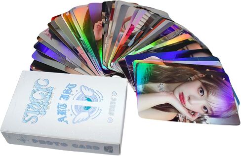 بطاقات الصور STAYC 50 قطعة من بطاقات الصور الليزرية STAYC Kpop Kep1er Holo Effect بطاقات الألبوم هدية لمحبي بطاقات جمع الابنة in Saudi Arabia