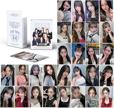 بطاقات الصور STAYC 50 قطعة من بطاقات الصور الليزرية STAYC Kpop Kep1er Holo Effect بطاقات الألبوم هدية لمحبي بطاقات جمع الابنة in Saudi Arabia
