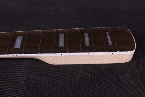 Yinfente Bass Guitar Neck 20fret 34inch Maple Rosewood Fretboard Block Inlay DIY Guitar Block Inlay (Rosewood Fretboard) in Saudi Arabia