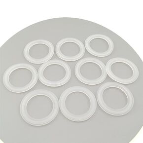 Sanitary Clear Type 1.5 inch Tri Clamp Ferrule Silicone Gasket Tri Clover Compatible Standard O-Ring Sealing (Pack of 10) (1.5")