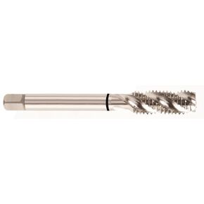 YG-1 T5 Series High Vanadium HSS Spiral Flute Combo Tap, TiCN Coated, Round Shank with Square End, Modified Bottoming Chamfer, M6-1.0 Thread Size, D5 Tolerance
