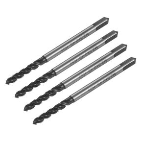 uxcell 4pcs Spiral Flute Thread Taps, M2.5 x 0.45 Nitride Coated Metric Screw Tap, Fully Ground High Speed Steel 6542 Machine Tapping Threading Tool for Machinist Thread Repair