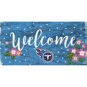 Fan Creations NFL Tennessee Titans Unisex Tennessee Titans Welcome Floral Sign, Team Color, 6 x 12
