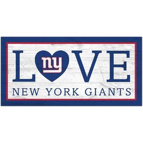 Fan Creations NFL New York Giants Unisex New York Giants Love Sign, Team Color, 6 x 12
