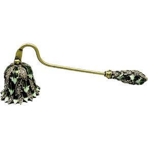 Candle Snuffer Scented Candle Safely Retro Candle Stopper Candle Extinguisher Metal Wick Snuffer Accessory with Long Handle for Putting Out Candle Flame (White Flower-100)