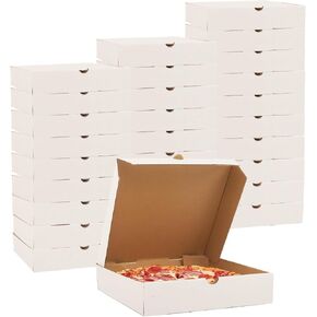 White Kraft Pizza Boxes,30 Pack Small Corrugated Pizza Boxes Reusable Pizza Boxes Oven Takeaway Packaging Cardboard Pizza Boxes,Pizza Box, Keeps Pizza Cake Cookies Fresh (6.3 x 6.3 x 1.6 Inches)