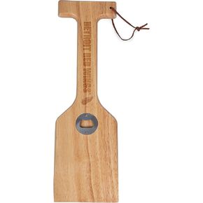 PICNIC TIME NHL Unisex-Adult NHL Hardwood BBQ Grill Brush Scraper with Bottle Opener, Wood Barbecue Cleaner for Multi Types Grill Grates