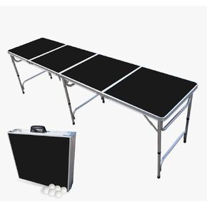 8-Foot Folding Pong Table - Choose Table Options (Base, Cup Holes, LED Lights, or Cup Holes & LED Lights)