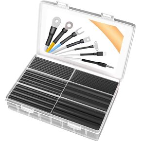 280Pcs Waterproof Heat Shrink Tubing - 3:1 Marine Grade Heat Shrink Tube with Adhesive Lined, Black Red Wire Shrink Wrap Electrical Heat Shrink Wrap Tubing Assortment for Wires