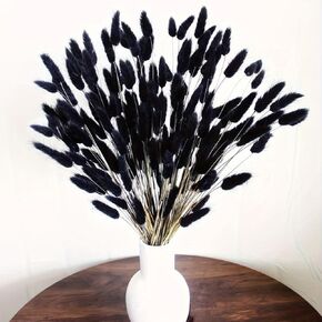 Bunny Tails Dried Flowers 100 Pcs Blue Pampas Grass Decor 17" Natural Dried Rabbit Tails Plants Dried Flowers for Boho Home Wedding Farmhouse Halloween DIY Craft Decoration (17 Inch)