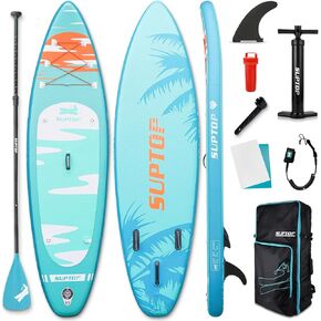 Inflatable Paddle Board, Stand Up Paddleboard with SUP Camera Seat, Wide Stance, Blow Up Paddle Board, ISUP Backpack, Pump, 3 Fins, 17.4lbs Ultra-Light Paddle Boards for Adults & Youth