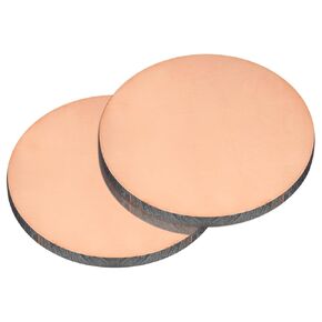 uxcell Pure Copper Sheet, 2pcs 2" x 0.16" 6 Gauge T2 Copper Metal Round Plate for Crafts, Electrical Repairs