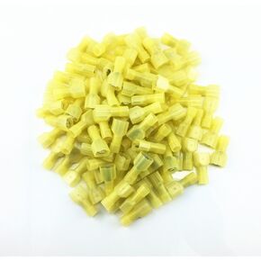 Yueton® 100pcs Yellow 12/10-Gauge Economy Nylon Female Fully-Insulated Quick Disconnects Wiring Spade Wire Crimp Terminal