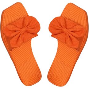 GORGLITTER Women's Bow Tie Slide Sandals Open Toe Slip On Summer Flat Sandals