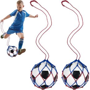 2 Pack Football Kick Trainer Soccer Ball Net Kicker, Fits Ball Size 3, 4, 5, Solo Soccer Kick Practice Training Aid for Youth Adults