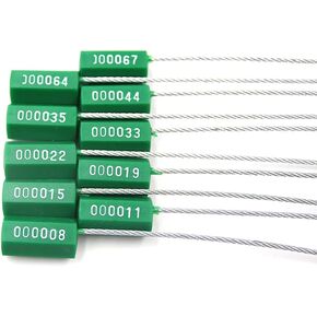 10PCS Pull-Tite Steel Security Cable Wire Seals Numbered Anti-Tamper Security Tags