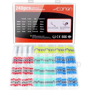 Solder Seal Wire Connectors - Marine Grade Heat Shrink Butt Connectors Kit - Waterproof Insulated Electrical Solder Sleeves Butt Splice Wire Terminals for Automotive Truck Boat (120PCS) in Saudi Arabia