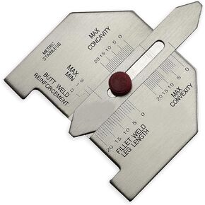 RIVERWELD Automatic Weld Size Weld Gauge For Accurate Calibration of Butt Fillet Type Welds Checks Reinforcement the Throat of Fillet Weld Determines the Leg Size of the Fillet Weld Makes Metric