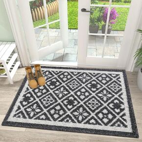Ileading Runner Rugs for Hallways 2x10ft Heavy-Duty Durable Entryway Floor Mat with Non Slip Rubber Backing for Busy Traffic Extended Indoor Doormat Machine Washable Kitchen Throw Rug(Black)