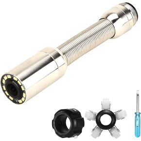 0.9inch/23mm Sewer Camera Head Accessories 12LED Waterproof IP68 for Pipe Drain Endoscope Camera Replacement with Wheel and Protective Cover
