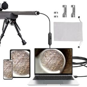 Rifle Borescope,Gun Cleaning Kits Fits .22 Caliber&Larger,Bore Scope Inspection with Side-View Mirror Work with Android(Not for Iphone or Mac)
