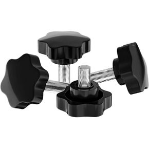 10 Pcs Clamping Screw Knob,Plastic Hex Clamping Hand Knob Gripandles Screw Knobs Quick Removal Handgrips Star Knob Male Thread（M8-1.25x25mm）