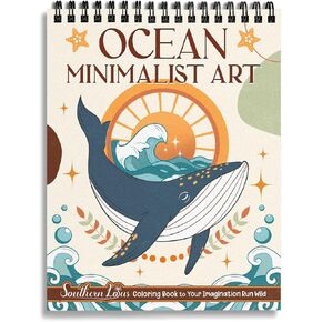 SOUTHERN LOTUS Experience Serenity with Spiral Coloring Book: Ocean Minimalist Art Edition - Spiral Bound, Featuring Inspiring Animal Designs for Stress-Relief & Relaxation. minimalist art lovers!