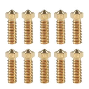 12PCS V6 Brass Nozzle Kit 0.2mm 0.4mm 0.6mm 0.8mm Extra Extruder Nozzles 0.4mm M6 1.75mm Filament for 3D Printer Part