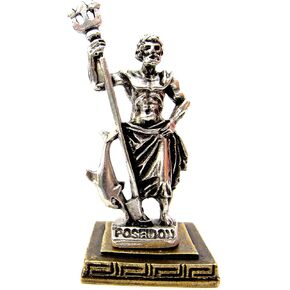 Ancient Greek Zamac Miniature Statue of Poseidon (1662)