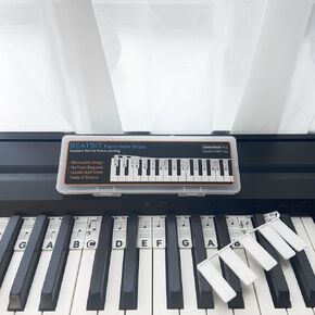 Piano Note Strips Pro, Thickened Anti-Stuck, Fit 88/61 Key Piano Keyboard, Design for Beginner Learning (Classic Black Pro)
