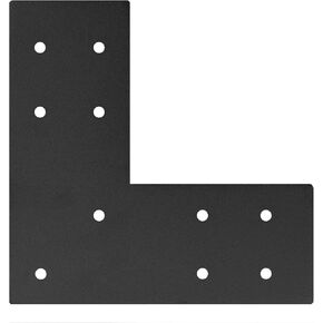 4 Pcs Flat L Tie Plates for 4x4, 6x6 Post, 3"W x 7-1/2"L, Flat Corner Brace L Shaped Beam Connector, Thickness 3mm
