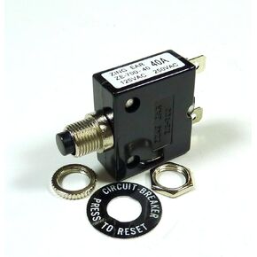 Philmore 40 Amp Push Button Manual Reset Thermal Circuit Breaker 32V DC, 250V AC