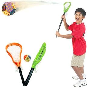 Fun Gripper 31" 2-PK Youth, Practice Lacrosse Game Set with 1-2.5" Bean Ball, Beginners,Indoor/Outdoor,Pool Toy for Kids & Adults