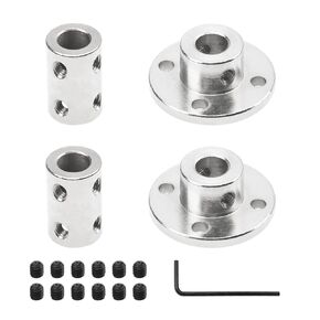 2Pcs Shaft Coupler Connector L22 x D14 8mm to 8mm Bore Rigid Coupling Shaft Joint & 2Pcs 8mm Flange Coupling Connector Shaft Axis Fittings
