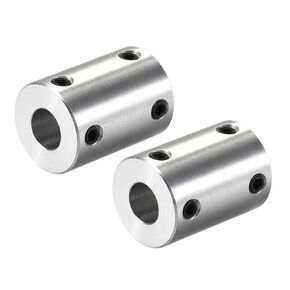 uxcell 1/4 Inch to 1/4 Inch Bore Rigid Coupling Set Screw L25XD18 Aluminum Alloy,Shaft Coupler Connector,Motor Accessories,2pcs