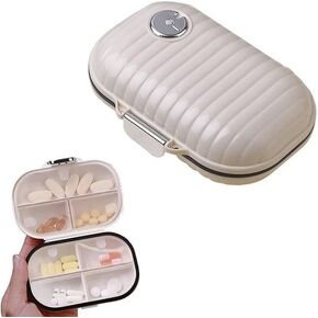Pretty Pill Organizer Pill Box and 7 Large Compartments to Hold Vitamins Cod Liver Oil Supplements Medication and Jewelry etc.(Milk White)