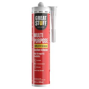 Great Stuff 100% Silicone Caulk - Clear RTV Silicone Sealant, All Purpose Sealant, Outdoor Caulking Weatherproof, RV Sealant, 10.1 oz