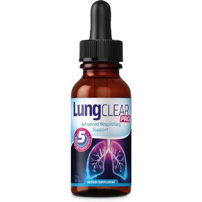 LungClearPro: Natural Respiratory Drops Blend with Mullein, Cordyceps, and Ginger - Deep Breathing, Eases Mucus, and Supports Asthma - 2ml Twice/Day - 30-Day Supply - 60ml/2flOz per Bottle - 1 Pack