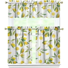 Boho Kitchen Curtains,Bohemian Flower Kitchen Curtains Sets for Windows,Kitchen Curtain Sink Window Valance 3 Piece Set,Boho Floral Kitchen Decor for Living Room 54x36 Inches