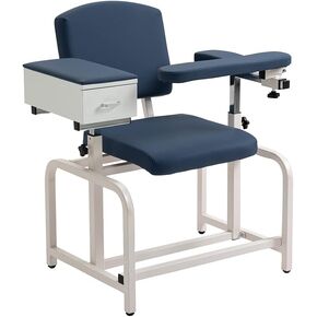 Medycare Phlebotomy Blood Drawing Chair with Drawer (blue)