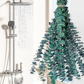 Dried Eucalyptus Leaves Shower Decor - 18PCS 17" Large Fresh Eucalyptus Shower Plant for Shower Eucalyptus Hanging Artificial Flower Green Bathroom Event Decor Aromatherapy Natural Scent