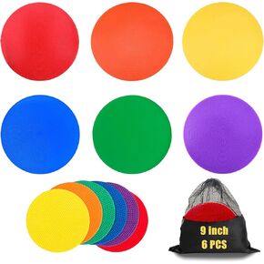 Spot Markers for Sports 9 Inch, Non Slip Rubber Agility Poly Spots Marker Field Flat Cone for Kids Soccer Basketball Speed Training Outdoor Classroom
