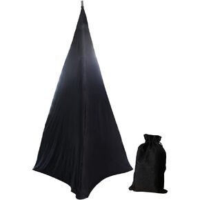 أغطية حامل مكبر الصوت الأرضي غطاء حامل معدني عالي التحمل لحفلات الزفاف والولائم والمناسبات 3 جوانب مثلثة DJ مكبر صوت حامل ثلاثي القوائم غطاء سكريم (عبوتان - أبيض)