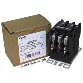 Eaton/Cutler Hammer C25DNJ350A 50mm DP Contactor, 3-Pole, 50 Amp, 120 VAC Coil Voltage