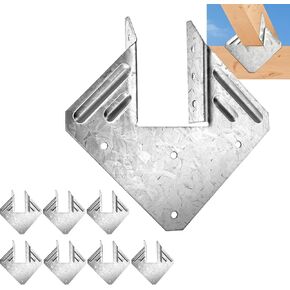 8 Pack 18-Gauge Hurricane Straps,1.2mm Fit 2X Truss to Rafter Connector,Heavy Duty Hot Dip Strong Joist Hangers,for Roofing Trusses Wood