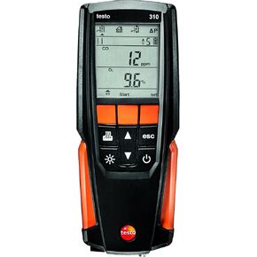 مجموعة محلل الاحتراق testo 310 مع الطابعة - محلل الاحتراق يقيس O2 وغاز المداخن وCO2 - مقياس الضغط لأنظمة التدفئة - مقياس أول أكسيد الكربون