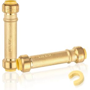 1-Pack Pushfit Slip/Repair Coupling, 1-Inch Push to Connect Plumbing Fittings with Disconnect Clip, Brass Push-fit Fittings for PEX, Copper, CPVC, PE-RT Pipes in Kuwait
