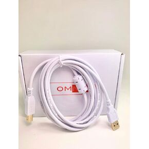 OMNIHIL 8FT-White High Speed USB Cable Compatible with Roland DJ-202 2-Channel Serato DJ Intro Controller